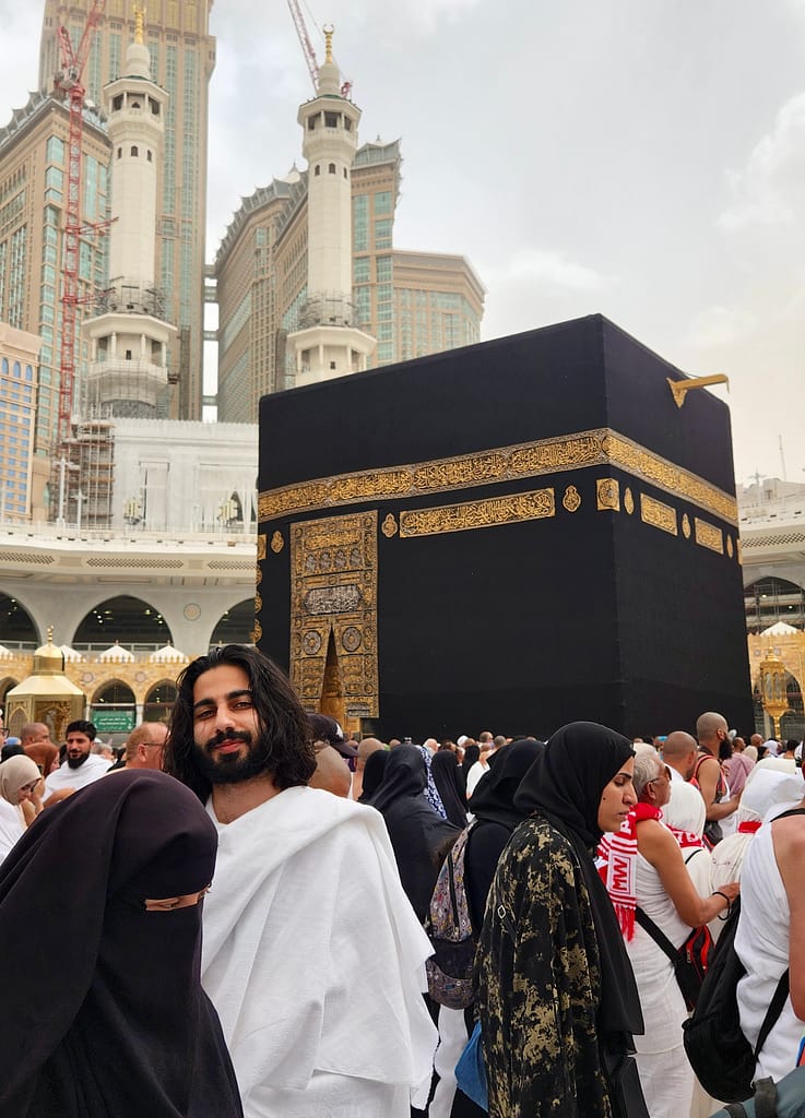 Koosha Azim in Mecca daytime next to Kabaa